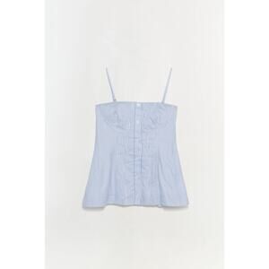 SIMKHAI Vivvy Cotton Bustier Top - 0 Blue Hydrangea Stripe